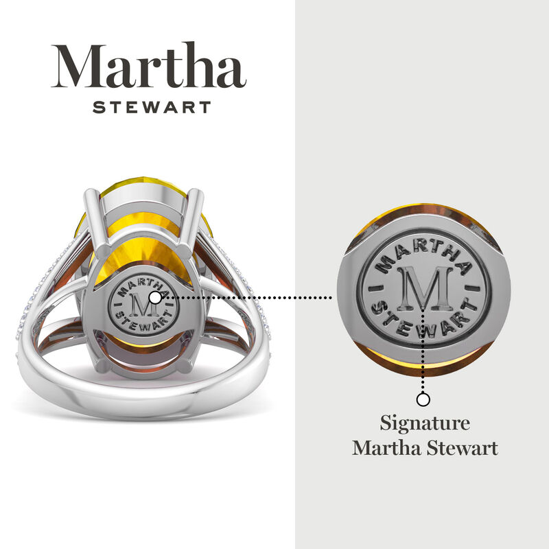 Martha Stewart 10 1/4ctw. Oval Citrine & Lab Grown Diamond Ring In Sterling Silver image number null